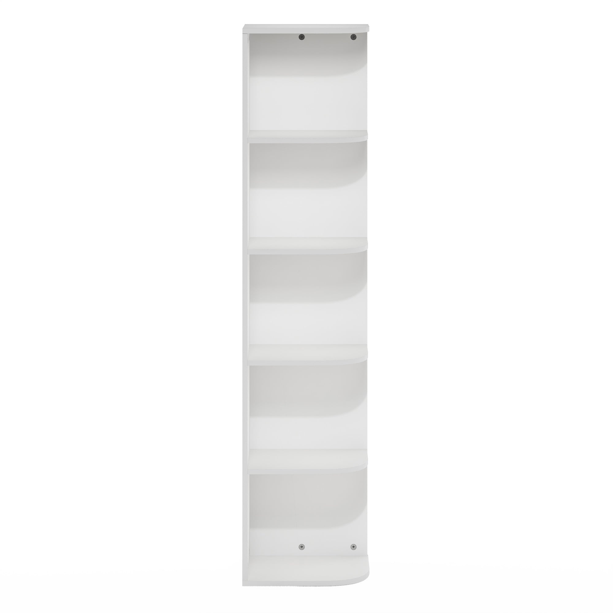 Furinno Pasir 5-Tier Adult 5-Shelves Corner Bookcase, White