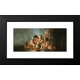 thumbnail image 2 of Jean-François Clermont 18x10 Black Modern Framed Museum Art Print Titled - Group of Six Loves Playing with a Dog (1761), 2 of 5