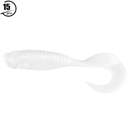 Elastic Worm Fishing Bait Soft Earthworm Maggot Lures Tackle Accessory(White)