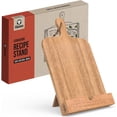 thumbnail image 1 of Chef Pomodoro Support de Livre de Recettes, Support de Livre de Recettes pour Cuisine, Compatible avec Tablettes iPad et Livres de Cuisine, Support de Livre de Cuisine Réglable (Bois d'Acacia), 1 of 5