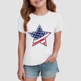 thumbnail image 2 of Gubotare Girls 4th of July Shirt Girl's Crop Top Graphic Tee Summer Round Neck Short Sleeve T-Shirts (Blue,Size 5-6 Years), 2 of 4