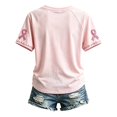 thumbnail image 5 of Jamsmile Women T-Shirts Cancer Awareness Month Tshirts Loose Fit Short Sleeve Graphic Pink Floral Print Tee Shirts Tops, 5 of 5