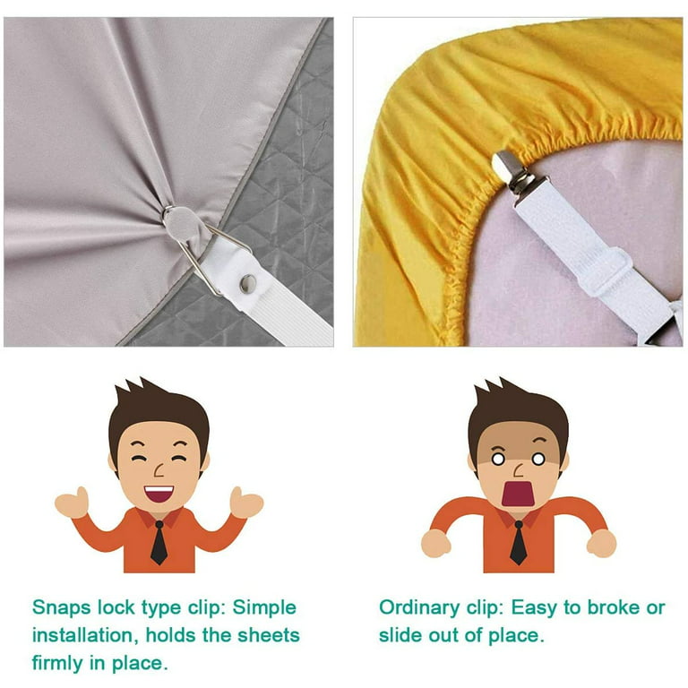4PCS/Set Elastic Bed Sheet Grippers Fastener Clips – SweetLoveAndCool