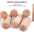 thumbnail image 5 of 7PCS Wood Pottery Tools Stamps Column Wooden Stamps Natural Wood Stamps with Mixed Patterns for Clay Christmas Birthday Gift 50 x 20mm(2”x0.7”), 5 of 6