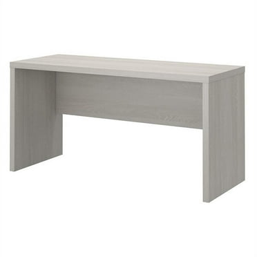 Pemberly Row 60W Credenza Desk in Gray Sand - Engineered Wood