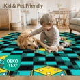 thumbnail image 4 of ODIKA 5'x7' Washable Area Rug Alt Graphic Men Funky Cartoon Aesthetic Checker Motif Anime Dice Refined for Dining Room, Under Table, Home Office, Non-Slip Chair-Friendly, 4 of 7