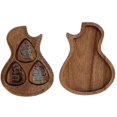 thumbnail image 3 of Guitar Accessories Wooden Guitar Pick Wooden Guitar Pick Box And Picks Guitar Pick Plectrum Storage Box One Box + Three Picks, 3 of 4