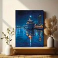 thumbnail image 6 of UXIEQU Night Yacht Harbor Ocean View Canvas Wall Art Print 15.75x11.81 Inches, 6 of 8