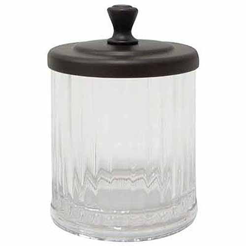 InterDesign Alston Bathroom Vanity Canister, Clear/Bronze