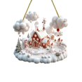 thumbnail image 2 of Nkmbld Christmas Tree Ornaments Home Decor Acrylic Snowhouse Chain Pendant for Balcony Tree Walls Windows Doors Home Party Garden, 2 of 8