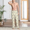 thumbnail image 5 of Uemuo Dachshund Dog Puppy Pattern Men's Wide Leg Palazzo Lounge Pants with Pockets Light Weight Loose Comfy Casual Pajama Pants-Small, 5 of 9