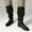 Black, variant on Viluyesy Womens Slouch Boots, Round Toe Pull-On Low Heels Fall Winter Fashion Mid Calf Boots Brown