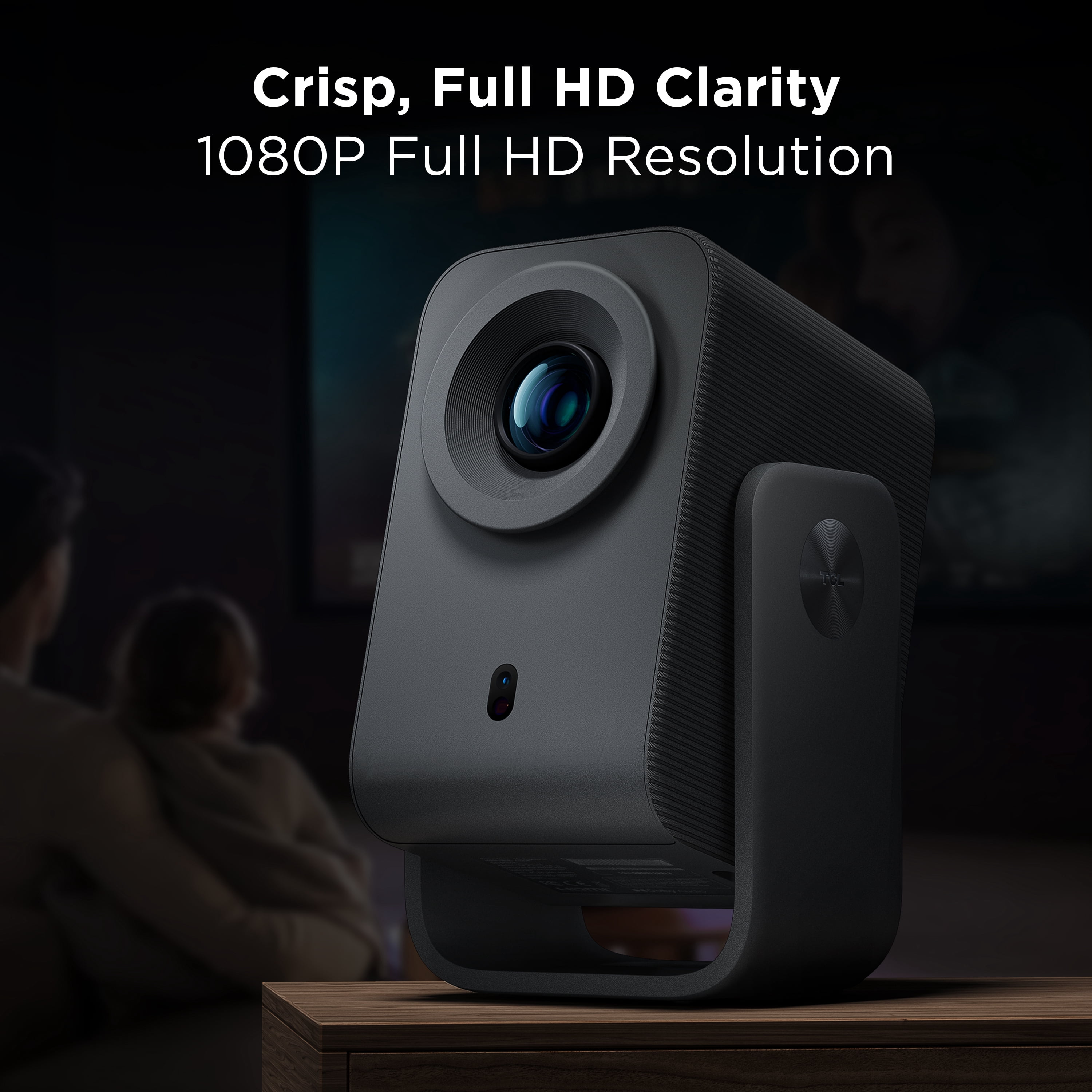 TCL C1 GTV Portable Projector with Google TV (New) - Native 1080P, Built-in Gimbal, Wi-Fi and Bluetooth, 30,000-Hour Life, Auto Focus, 8W Dolby - C10L3F