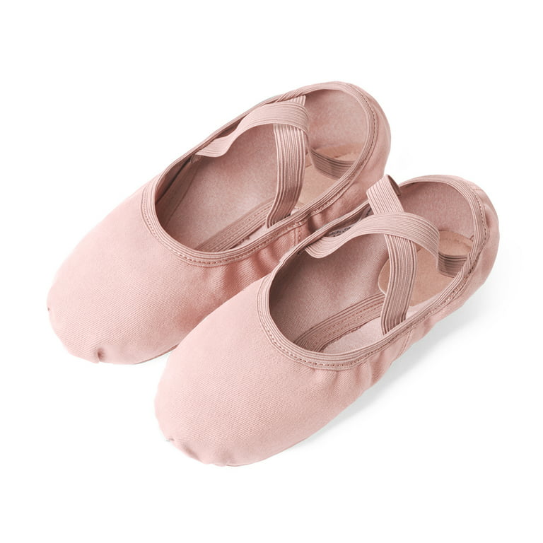 STELLE Ballet Shoes Soft Canvas Dance Split Sole Dance Slippers Flats for  Girls Adult Women,Ballet Pink