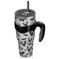 thumbnail image 2 of 40oz Tumbler,Halloween Bat Pattern Insulated Tumblers with Removable Handle,Stainless Steel Double Vacuum Coffee Tumbler Cup with Straw for Home,Office,Travel,Party, 2 of 5