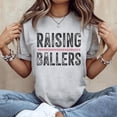 thumbnail image 3 of Baseball Mom Raising Ballers Women's Graphic Tee 100% Cotton by TBun, Full Sizes S-5XL, 3 of 5