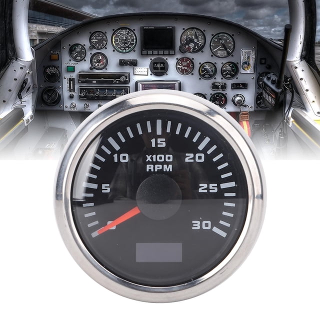 52mm Tachometer, Water Proof 0 - 3000 RPM Outboard Tachometer, Boat Tachometer Gauge with Hour Meter, 7 Color Backlit RPM Gauge for Gas Engines, Easy Installation