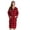 Red - Buffalo Plaid, variant on Women’s Snap-Front House Coat Flannel Duster Robe with Pockets (Leopard, 2X)