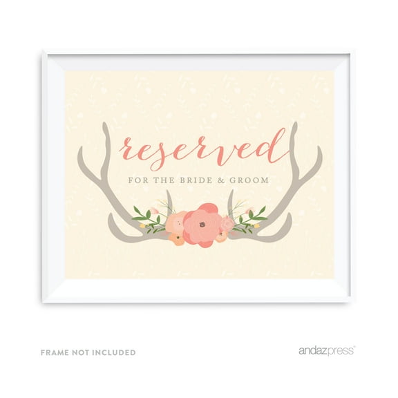 Reserved For The Bride & Groom Woodland Deer Wedding Party Signs
