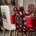 thumbnail image 3 of Christmas Chair Covers Set of 4 Red Buffalo Plaid Christmas Tree Truck Dining Chair Seat Cover Stretch Removable Xmas Chair Slipcover Protector for Xmas Dining Room Kitchen Home Decor, 3 of 6