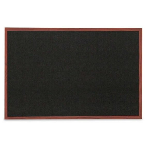 Black fabric corkboard with cherry wood frame 36' x 24'