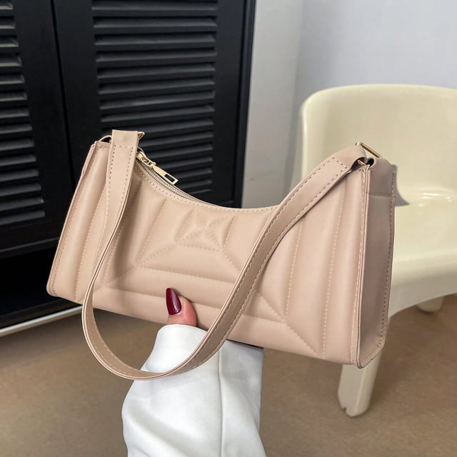 OUSITAID Solid Color & Minimalist & Luxe Style Pentagram Design Shoulder Bag