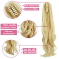 thumbnail image 3 of SHCKE 18" Ponytail Hair Extensions Claw Clip Ponytail Hairpiece Wavy Curly Hair Extension Synthetic Ponytail for Women Bleach Blonde, 3 of 5