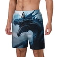 thumbnail image 1 of Bingfone Dragon Tempête Bleu pour Hommes Maillot de Bain Double Couche avec Doublure, Style à Cordon avec Poches Short de Plage Maillot de Bain Homme-Moyen, 1 of 6