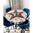 thumbnail image 5 of nqOlkjepod Texas Star Western Round Tablecloth, Fitted Table Cover with Elastic for 45"-54" Round Tables, Country Stars Vintage Table Cloth Outdoor Indoor Dinning Party Waterproof Tablecloths, 5 of 6