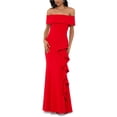 thumbnail image 1 of Vestido con Hombros Descubiertos Betsy & Adam Color Rojo Oscuro 2P, 1 of 1