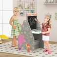 thumbnail image 2 of Costway Kids Table & Chair Set with Rotatable Double-sided Magnetic Blackboard & Whiteboard Grey, 2 of 10