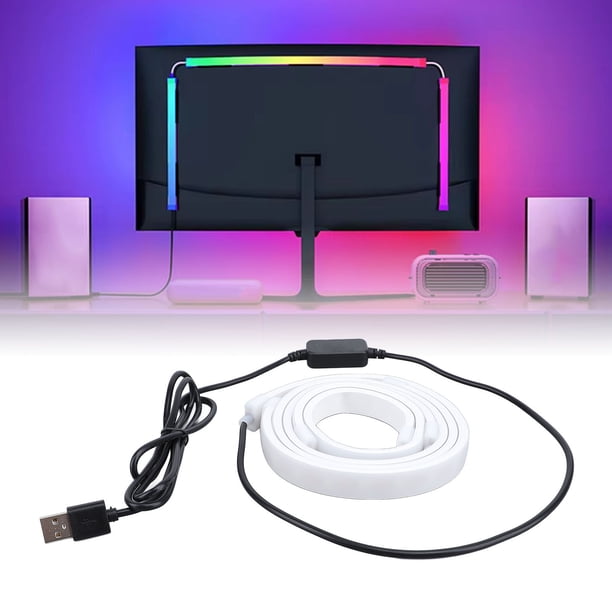 Tira De Luz LED De Sincronización De Pantalla De Computadora, Reconocimiento En Tiempo Real Plug And Play Retroiluminación De Pantalla De Computadora 3 Modos Para Pantalla De