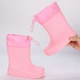 thumbnail image 5 of Hpapadks Girls Rain Boots Solid Rubber Waterproof Non Slip Water Shoes With Adjustable Drawstring Wide Calf Hiking Outdoor Play Pink 2.5-3 Y, 5 of 7