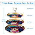 thumbnail image 3 of Monkey Plastic Discs Iron Pillar Dessert Table Stand 32cm Height with 21cm 24cm 27cm Plates for Parties and Events, 3 of 6