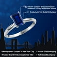 thumbnail image 2 of Gem Stone King 14K White Gold Blue Created Sapphire Solitaire Engagement Ring for Women | 1.50 Cttw | Octagon 8X6MM | Gemstone September Birthstone | Size 7, 2 of 6