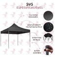 thumbnail image 4 of Toldo Carpa Plegable Reforzada sin Paredes 2x2 m Color Negro, 4 of 5