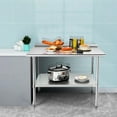 thumbnail image 3 of Topbuy 48*30 Stainless Steel Table with Backsplash Commercial Kitchen Table with Adjustable Undershelf, 3 of 8