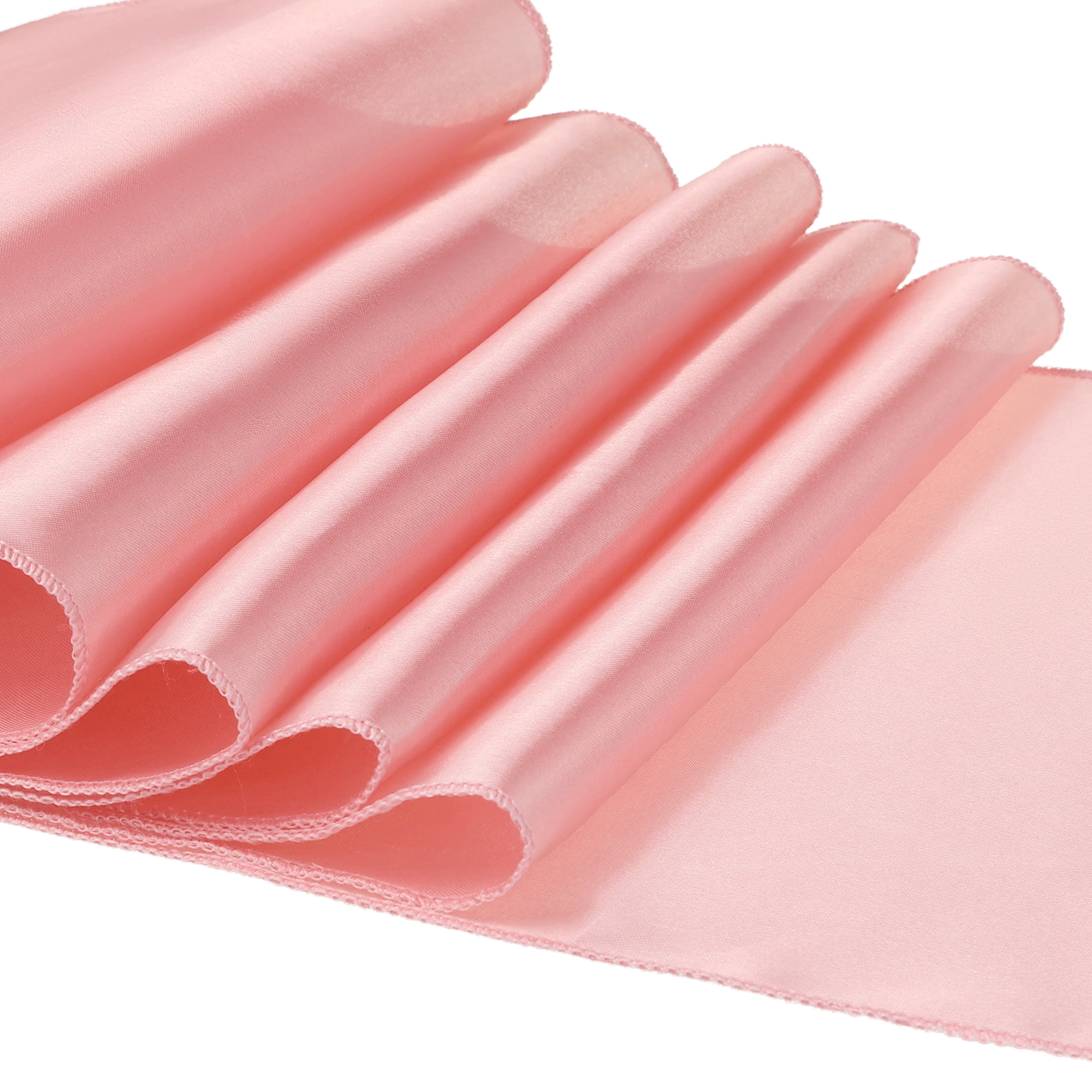 Unique Bargains Satin Silk Polyester Table Runners for Wedding Parties (10 Count) Pink 12"x108"
