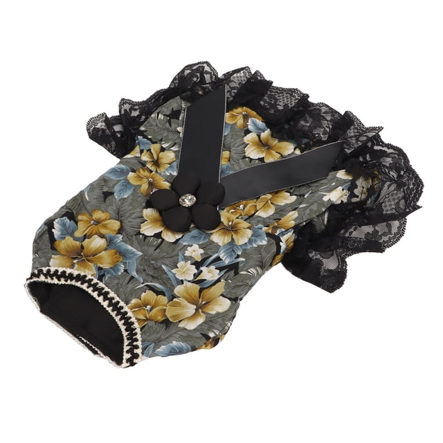 Floral Princess Dog Dress Cute Delicate Pattern Soft Puppy Princess Floral Skirt for Small Pets L