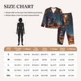 thumbnail image 4 of Salouo Cowboy Boots Under Starry Sky Pattern Women's Pajamas Set Long Sleeve Button Down Sleepwear Soft Pj Lounge Sets for women 2 Piece Pjs Set with Long Pants-Large, 4 of 7