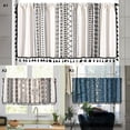 thumbnail image 2 of Boho Kitchen Curtains 59 Inch Length, Modern Farmhouse Cotton Linen Short Window Panel Country Gingham Tassel Cafe Curtains Semi-Transparent Small Tier Curtain Decor (59"x18"), 2 of 3