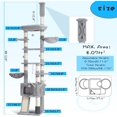 thumbnail image 3 of Cat Tree, 98.4-110.2 Inches Floor to Ceiling Cat Tree-Adjustable Height, Tall Cat Climbing Tower for Cats Large Adult with Scratching Post, Cat cando, Light Gray, 3 of 17