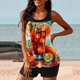 thumbnail image 4 of Traje de baño de dos piezas para mujer, trajes de baño para mujer, traje de baño de dos piezas con espalda de tirantes y estampado conservador para mujer, vestido de baño para mujer, 4 of 4
