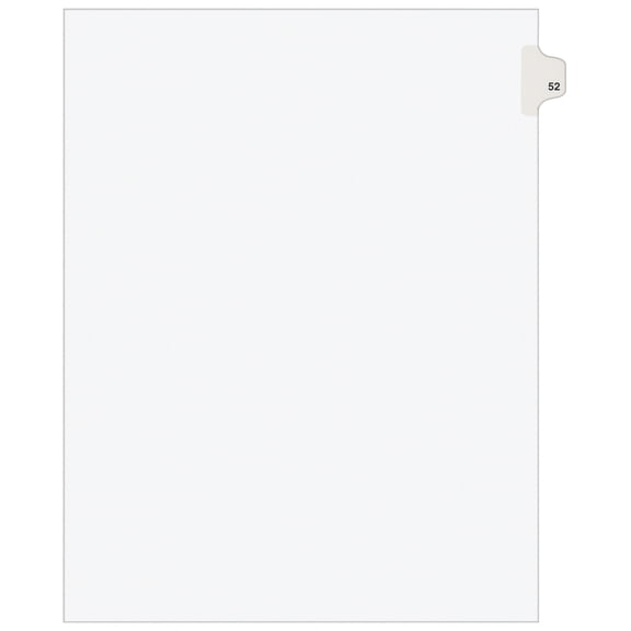 Avery Individual Legal Dividers Avery Style, Letter Size, Side Tab #52 (1052)