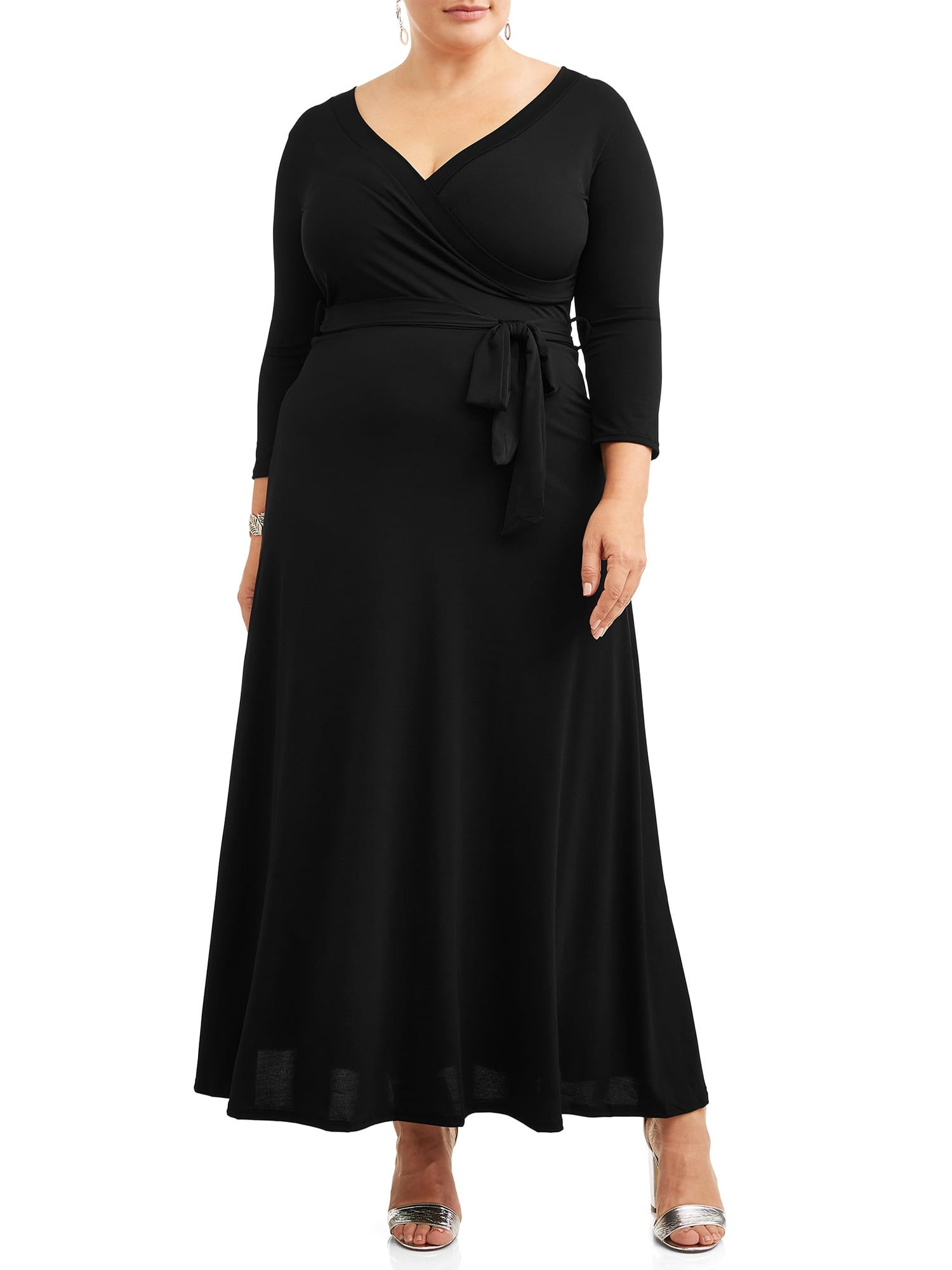 Ella Samani Plus Size Wrap Dress with ¾ 