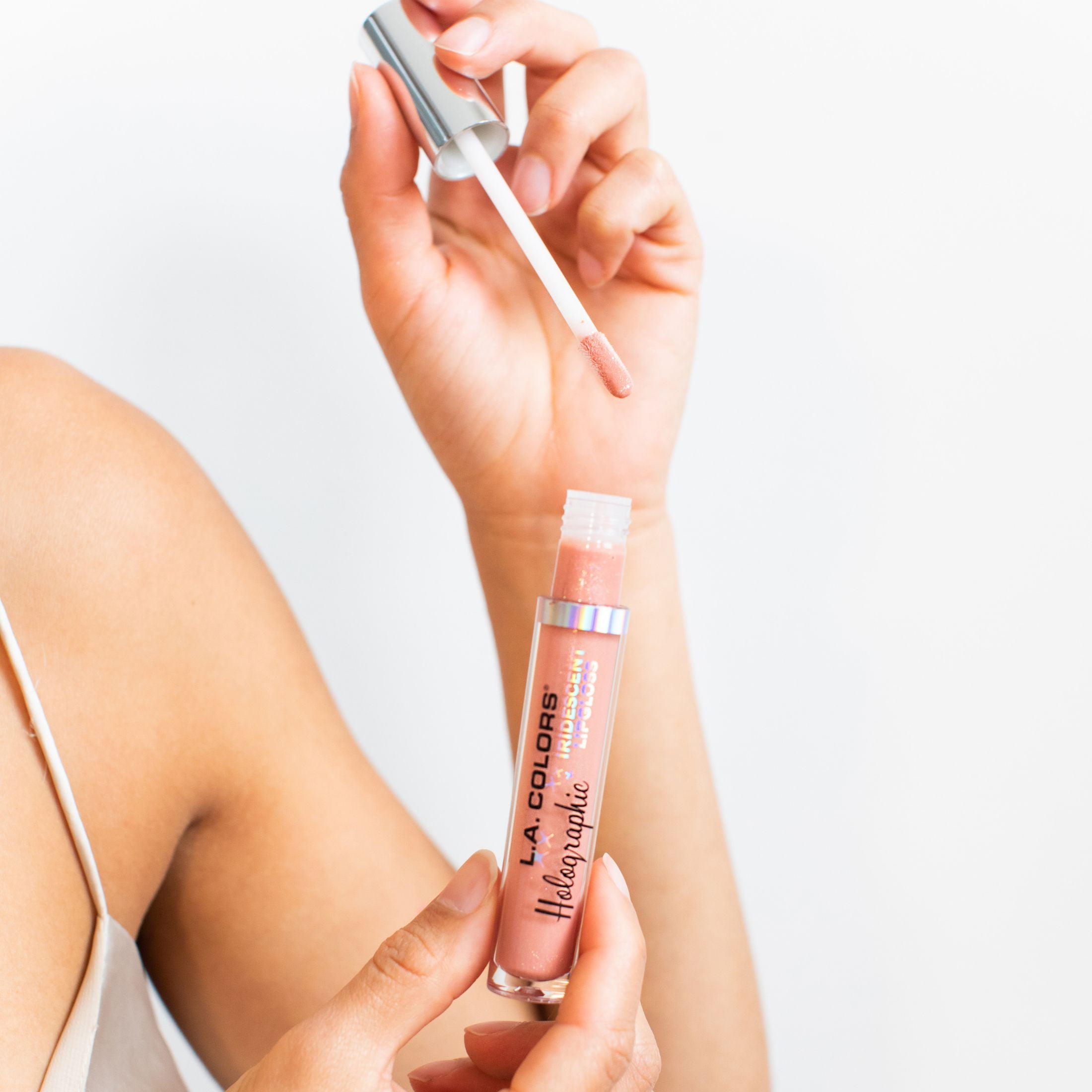 L.A. COLORS Moisturizing High Shine Holographic Shimmer Lip-gloss, Glazed Donut, 0.14 fl oz
