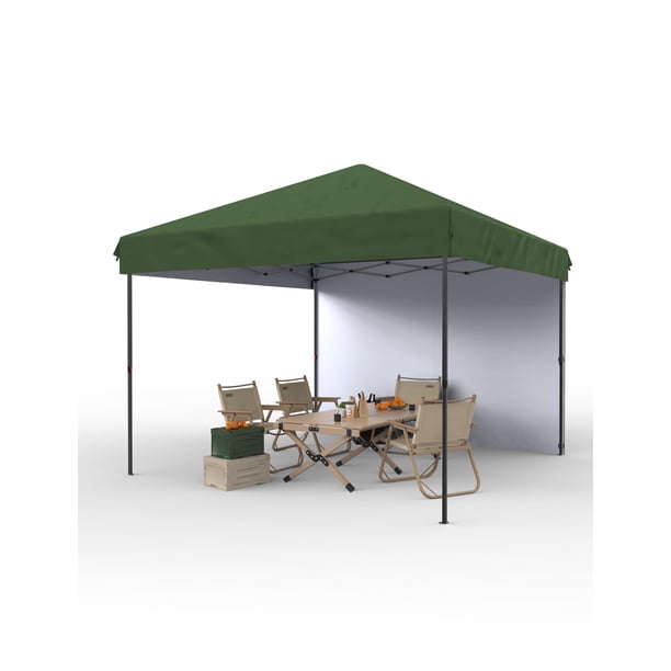 Carpa plegable de 3x3 metros (10x10 pies), toldo exterior de fácil montaje para una persona, carpa comercial resistente de instalación instantánea, 1 pared lateral.
