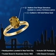 thumbnail image 2 of Gem Stone King 14K Yellow Gold Whiskey Quartz Engagement Ring for Women | 2.00 Cttw | Oval 10X8MM | Gemstone Birthstone | Size 5, 2 of 6
