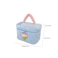 thumbnail image 3 of Bolsa de maquillaje de viaje de gran capacidad con correa de mano - Organizador cosmético de terciopelo suave para pintalabios, base de maquillaje y perfume, 3 of 7