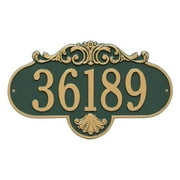 Rochelle Grande Address Wall Plaque in Gold and Green